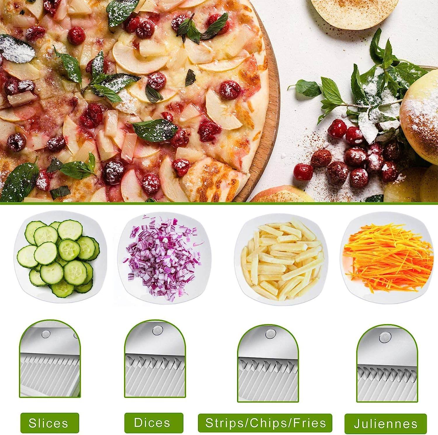 Safe Mandoline Slicer and Vegetable Chopper
