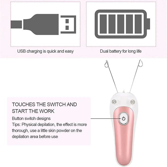 Electric Facial Threading Hair Remover – Painless, Precise & Skin-Safe Solution for Women